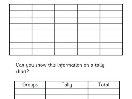 Tally Table Worksheets Flowers And Chart Frequency Pdf