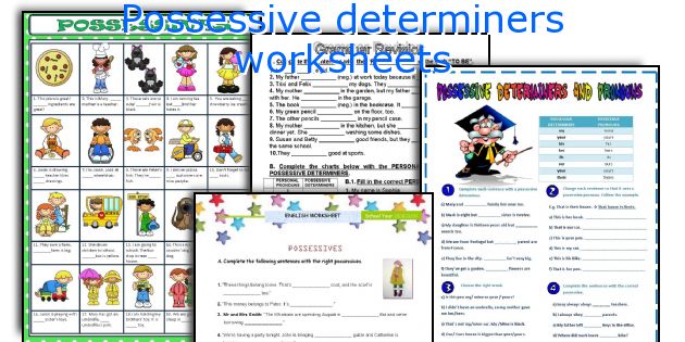 Possessive Determiners Worksheets