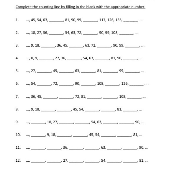 Second Grade Skip Counting Worksheet 45 â One Page Worksheets