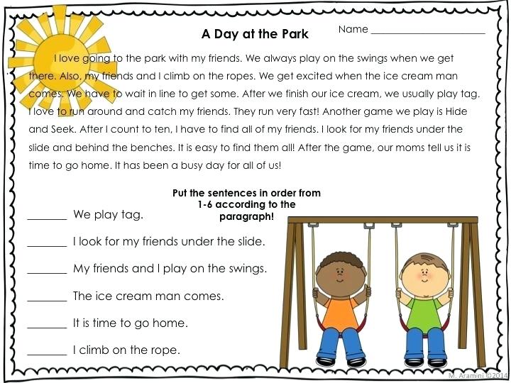 Sequential Order Activities For First And Second Graders Grade