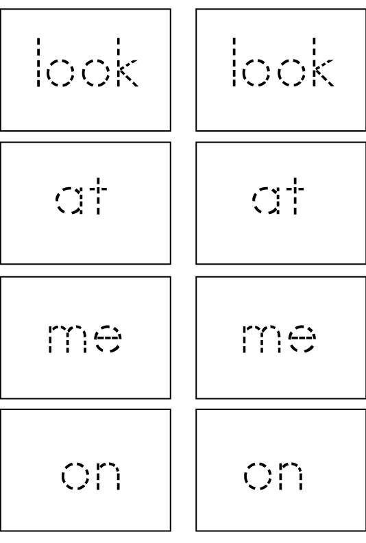 Sight Word Game Cards  First 25 Sight Words