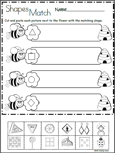 Free 2d Shapes Math Worksheet For Kindergarten
