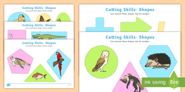 Cutting Skills Worksheets (shapes)