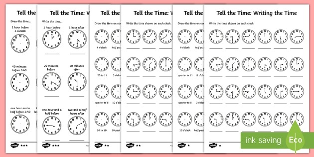 Year 2 Tell And Write The Time Differentiated Worksheets