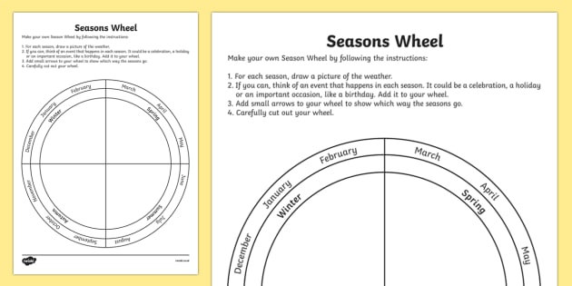 Seasons Wheel Worksheet   Worksheet