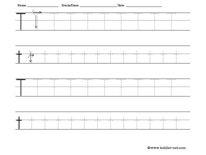 T Worksheets For Kindergarten Free Tracing Letter T Worksheet