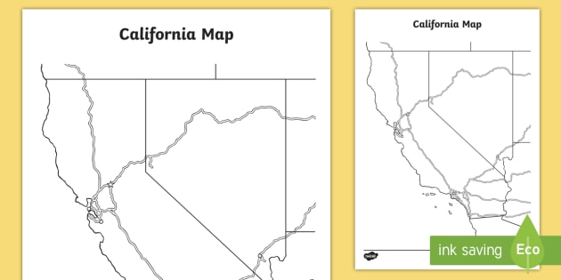 Blank California State Map Worksheet   Worksheet