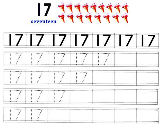 Worksheet On Number 17