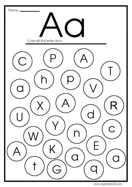 Find Letter A Worksheet
