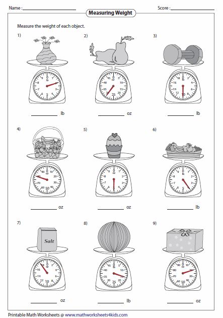 Measuring Kitchen Scale Measuring Weight Worksheets Easy To Hard