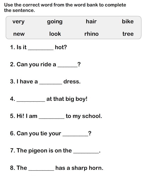 1st Grade English Worksheets