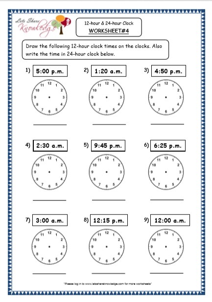 Grade 4 Maths Resources (7 1 Time