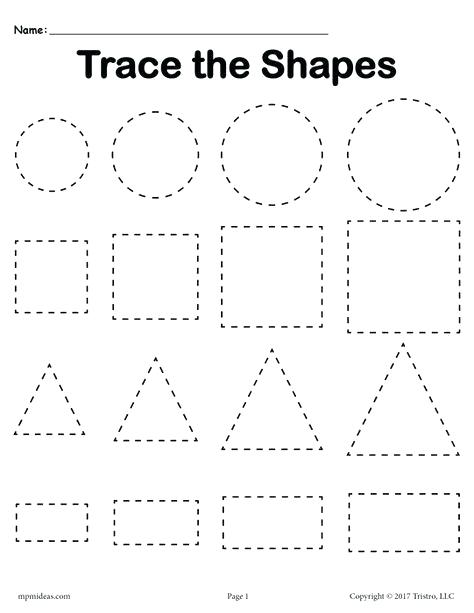 Tracing Shapes Print Out Trace And Colour Free Printable Cut Paste