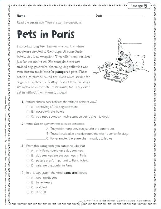 3rd Grade Ela Worksheets Grade Reading Comprehension Worksheets