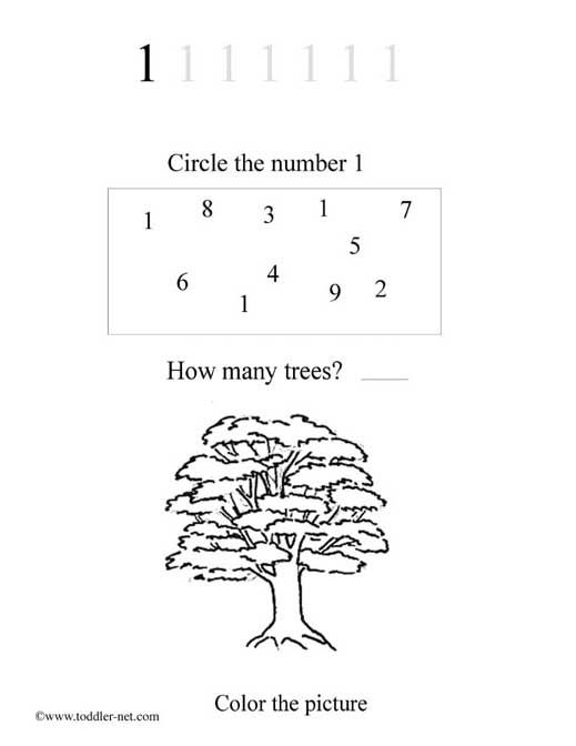 Number 1 Worksheet