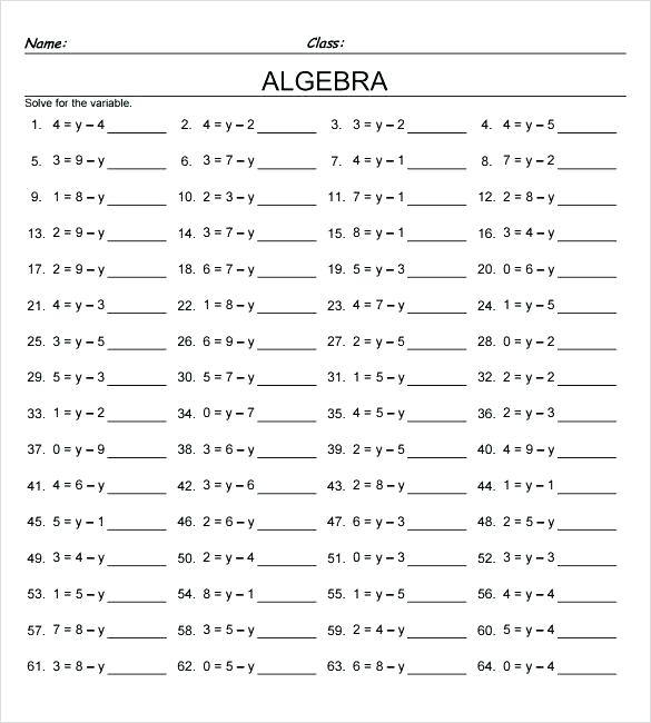 7th Grade Equations Worksheets Grade Math Equations Worksheets