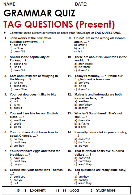 Tag Questions