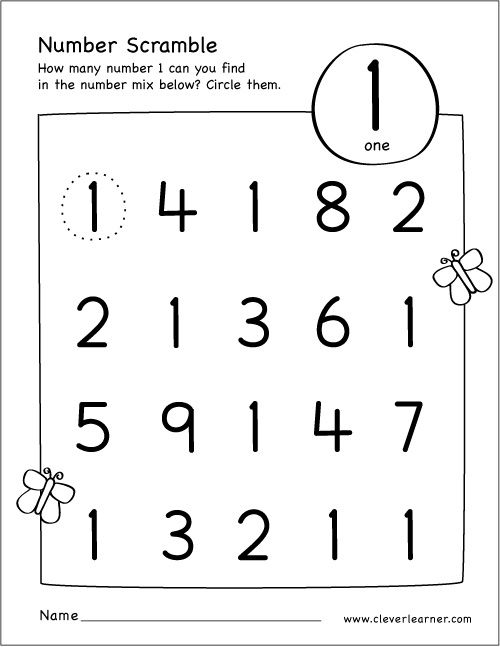 Free Printable Scramble Number Activity