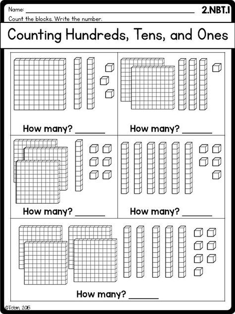 2nd Grade Math Printables Worksheets Free Worksheets Samples ones-tens-and-hundreds
