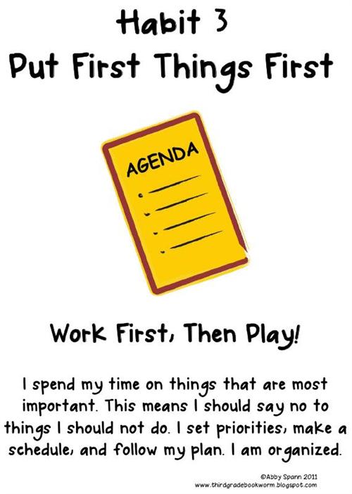 Habit 3  Put First Things First