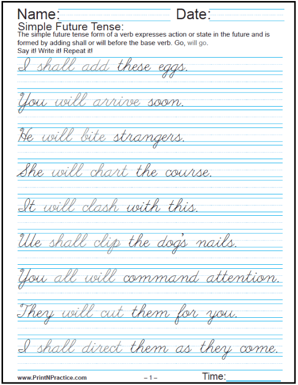 Easy Sentences In English  Past, Present, And Future