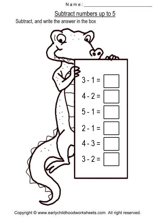 Easy Subtraction Worksheets