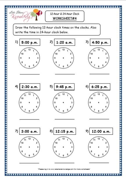Grade 4 Maths Resources (7 1 Time