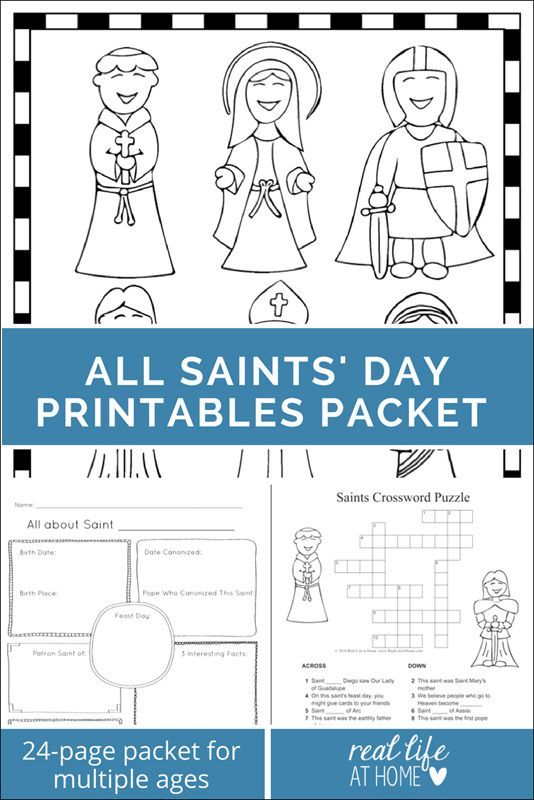 Saints Printables And Worksheet Packet (all Saints' Day Printables