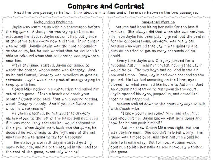Compare And Contrast Activities Unit