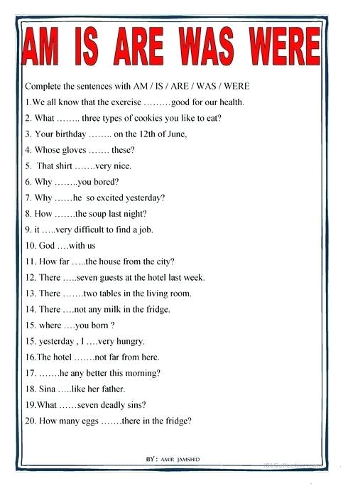 Is Are Worksheets Is Are Worksheets