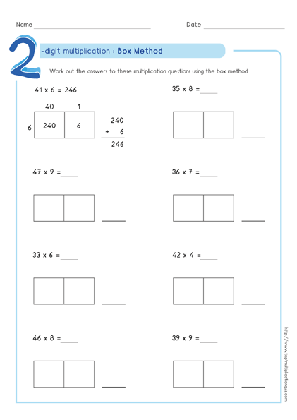 Box Method   Partial Products Multiplication Training & Pdf