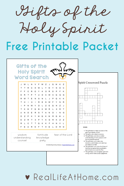Seven Gifts Of The Holy Spirit Worksheet Set {free Printables
