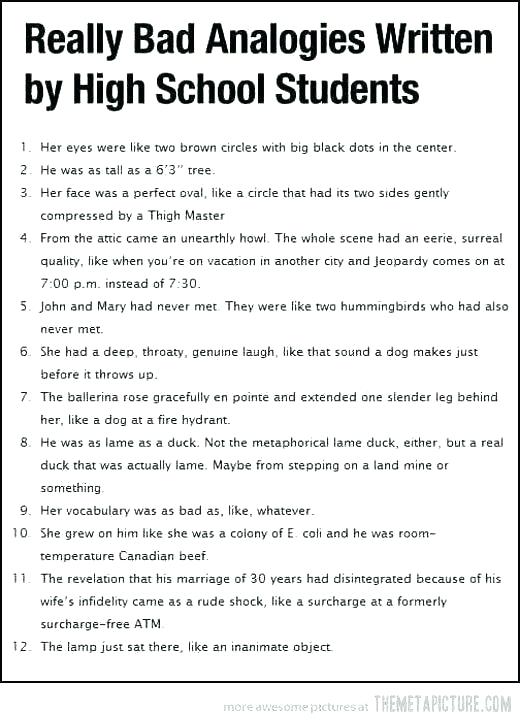 Analogies For High School Students Worksheets