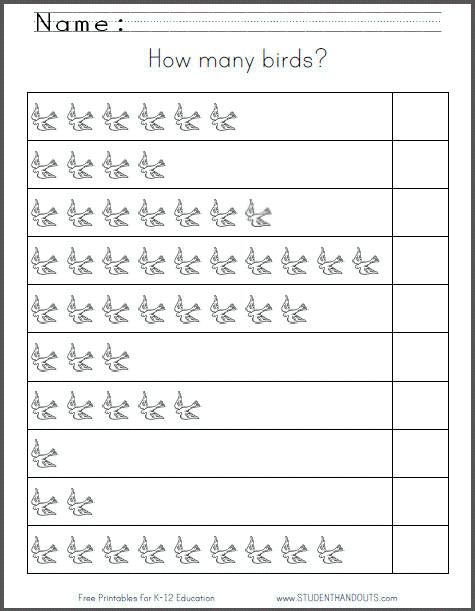 Counting To 10 Worksheet