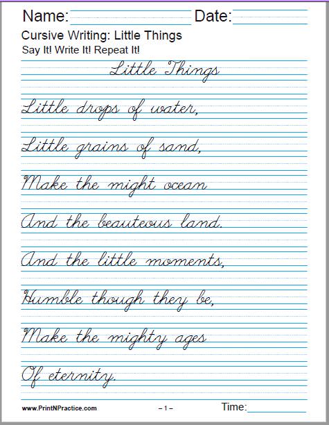 50+ Cursive Writing Worksheets â­ Alphabet, Sentences, Advanced