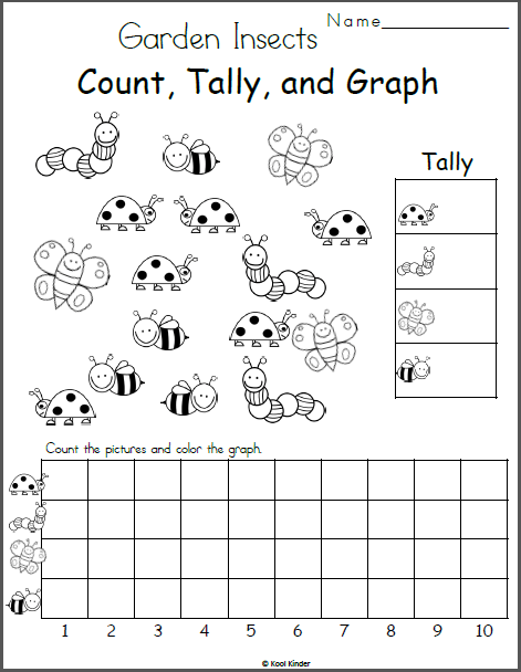 Insects Count, Tally, And Graph Worksheet
