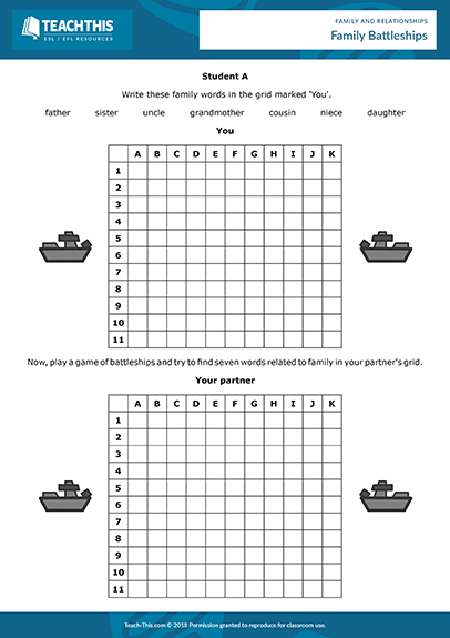 Family Relationships Esl Activities Games Worksheets