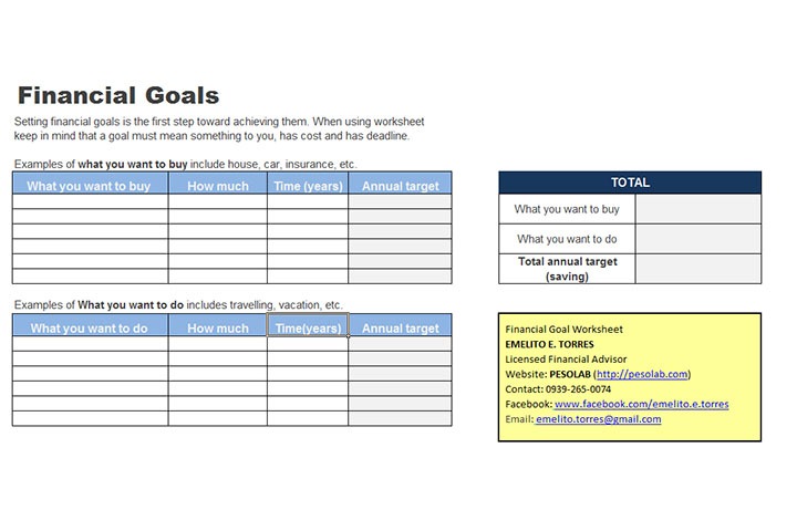 Financial Goal Worksheet