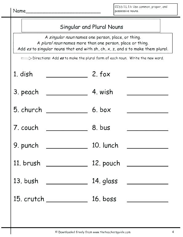 Free Plural Worksheets Plurals Singular And For Kindergarten