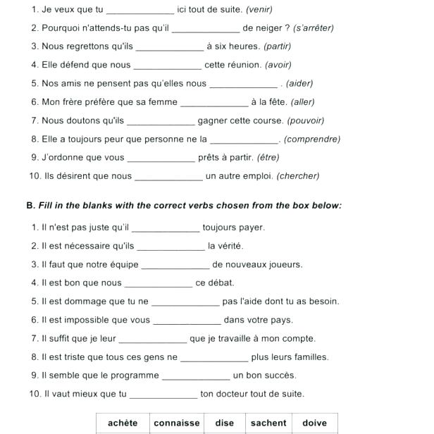French Worksheets For Kids