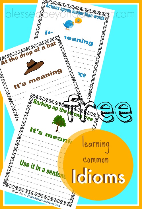 Free Learn Idioms Worksheets
