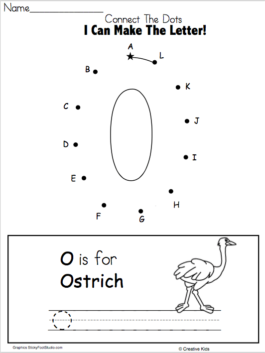 Letter O Writing Worksheet And Dot To Dot (kindergarten And
