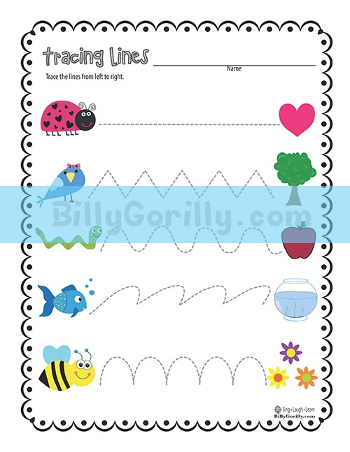 Friday Freebie â Tracing Lines Worksheet Printable