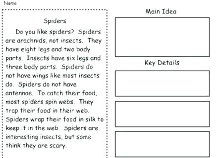 Second Grade Main Idea Worksheets