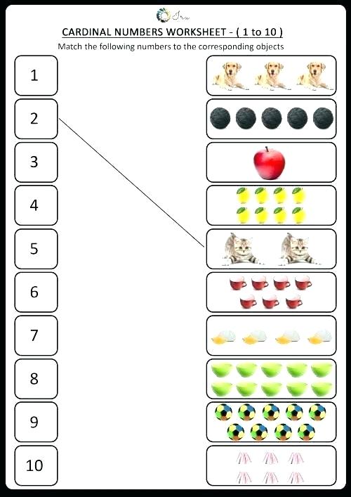 Match Number To Objects Kindergarten Printable Worksheets Count