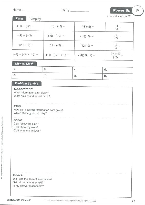 Math Worksheet Worksheets Grade 4 Math Worksheet Course 2 Power Up