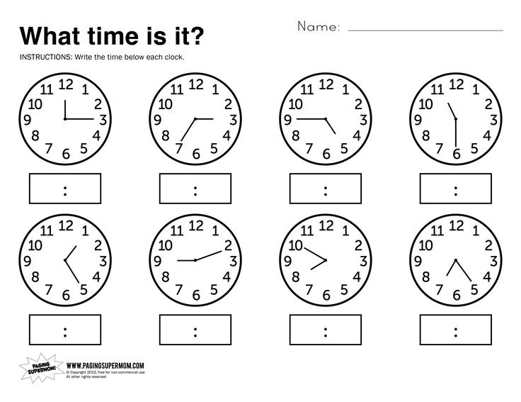 Math Worksheets On Time Free