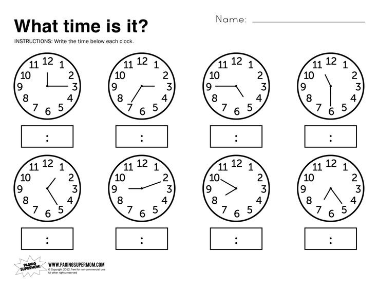 Math Worksheets On Time Free