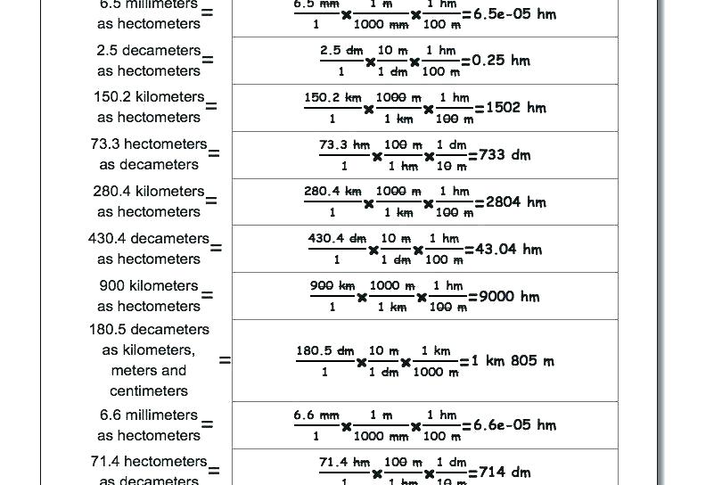 Metric System Worksheets â Uasporting Com