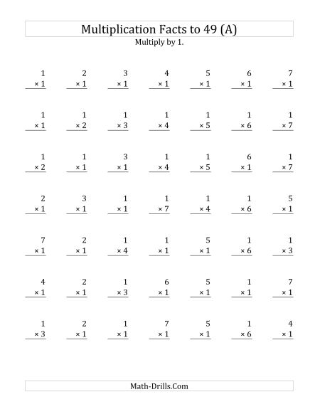 Multiplication Repetition Worksheets